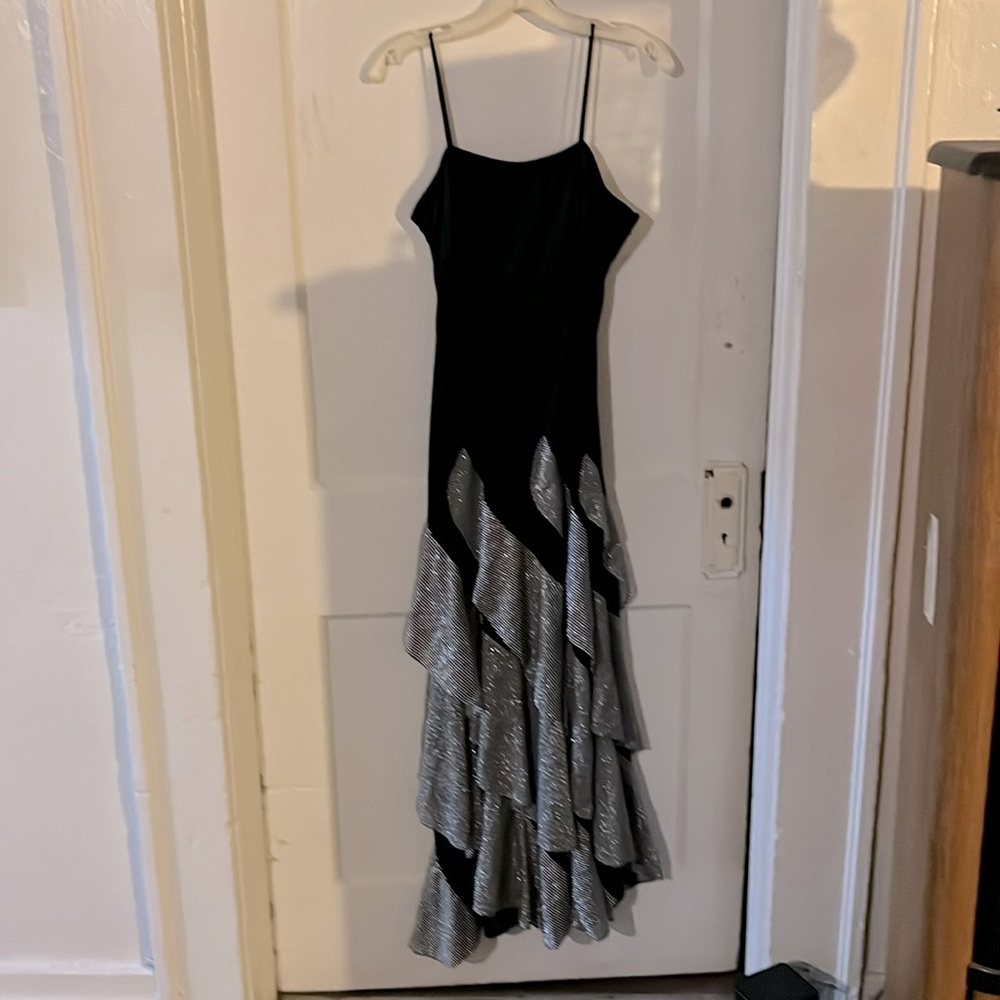 Formal dress, black and silver, size 9/10